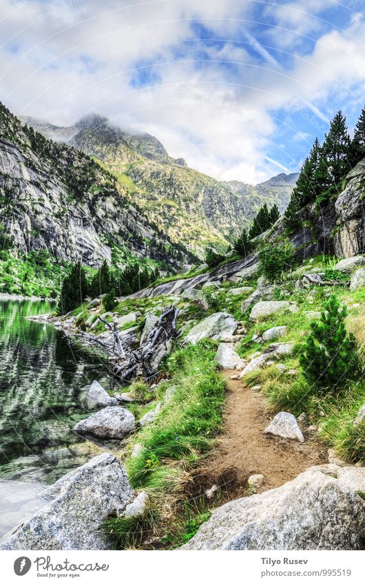 View at the mountain Beautiful Sun Nature Water Sky Winter Hill Rock Mountain River Natural Blue Green Colour Peace Flow Downward Vantage point Spain Europe