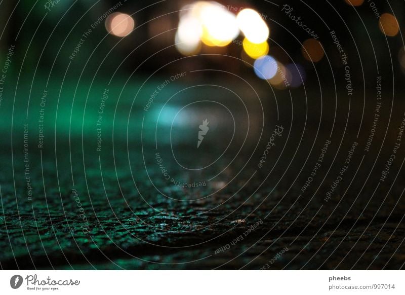 Night lights Light Street Exterior shot Lantern Street lighting Ground Rain Rainwater Cold Crossroads Road junction Paving stone Cobblestones Stone Evening Moon