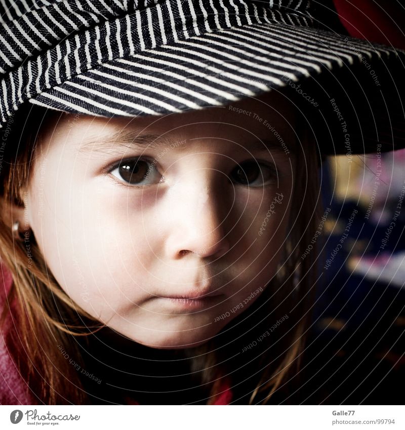 Joanna III Portrait photograph Girl Child Alert Sweet Beautiful Enchanting Light Cap Toddler Looking Facial expression Dynamics Nature Shadow